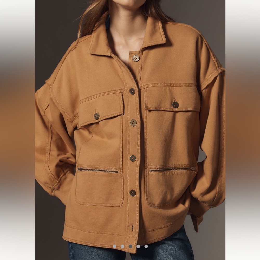 PILCRO COTTON MICRO FLEECE SWEATSHIRT JACKET TOP SIZE S MSRP $148.00 NWT